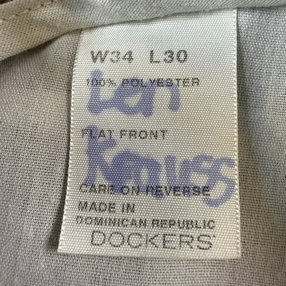 Vintage Levis Action Slacks Men 34x30 Brown Flat Front Dress Pants Durable Press - Picture 5 of 10